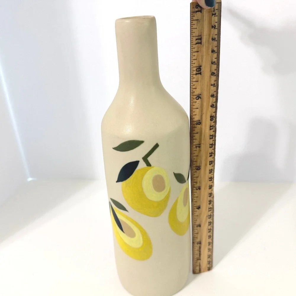 Chomcharm Santorinia 1.1.3 Lemon Ceramic Vase Thailand Hand Painted